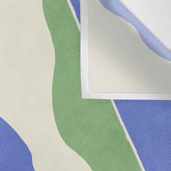 Color Block Abstract Leaf - Blue Green Wall Tapestry Gallery Image 3
