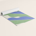 Color Block Abstract Leaf - Blue Green Yoga Mat Gallery Image 2