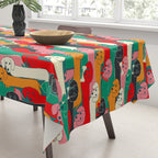 dachshund pattern- happy dogs Tablecloth Gallery Image 3