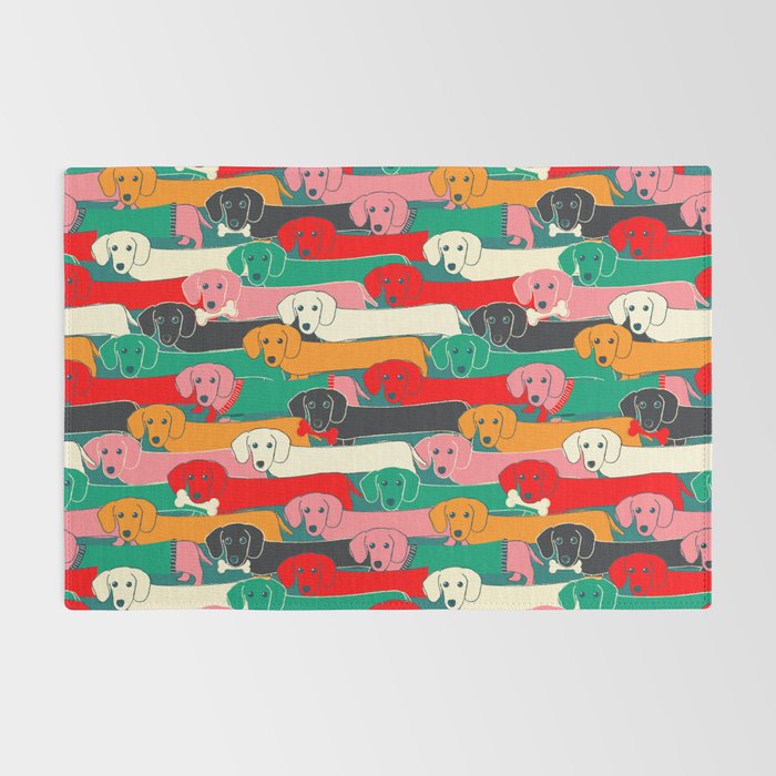 dachshund pattern- happy dogs Rug Gallery Image 2
