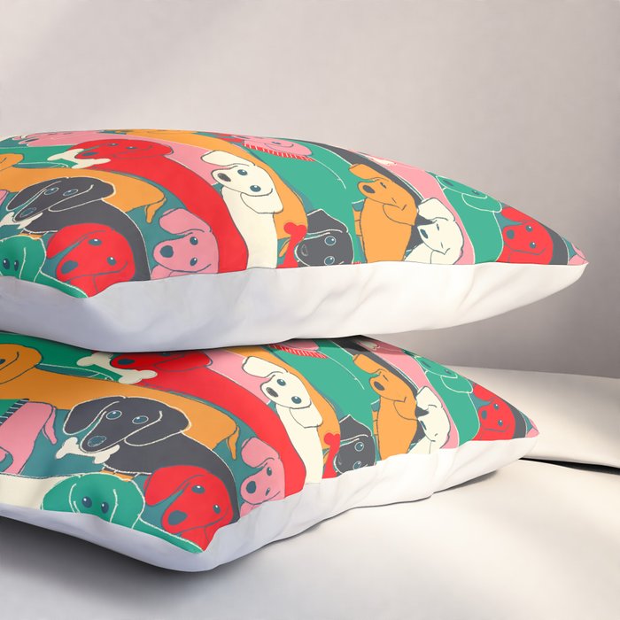 dachshund pattern- happy dogs Pillow Sham Gallery Image 3