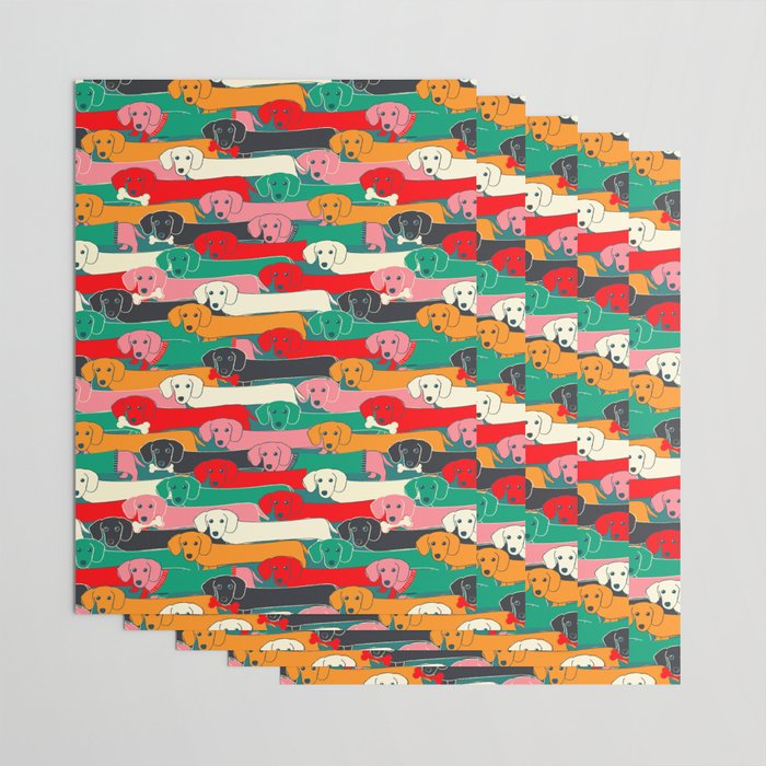 dachshund pattern- happy dogs Wrapping Paper Gallery Image 3