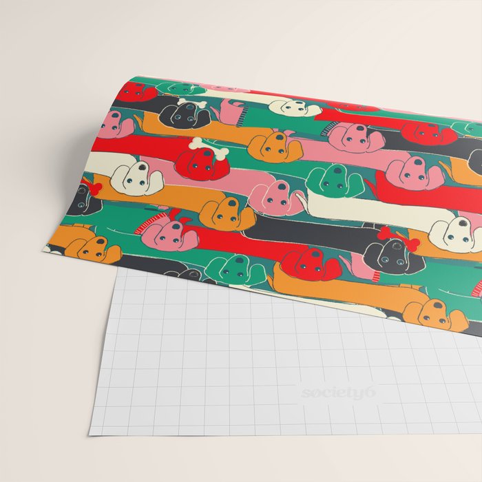 dachshund pattern- happy dogs Wrapping Paper Gallery Image 2