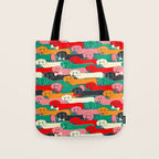 dachshund pattern- happy dogs Tote Bag Gallery Image 1