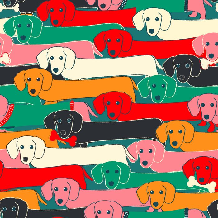 dachshund pattern- happy dogs Coffee Mug Gallery Image 2