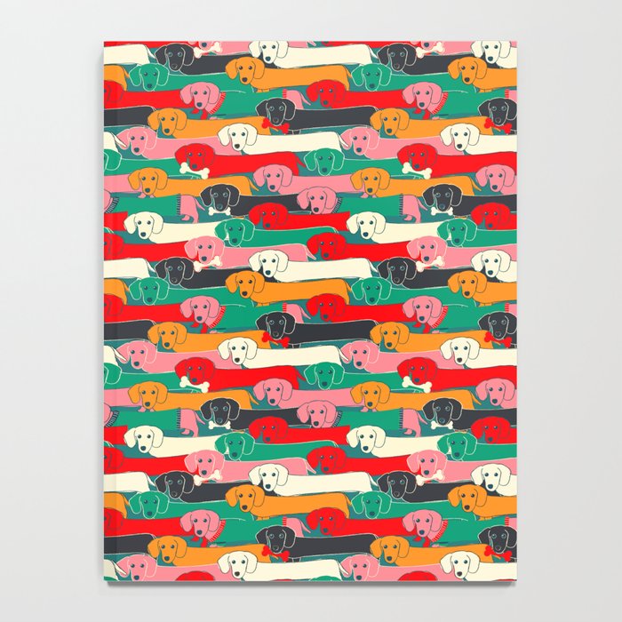 dachshund pattern- happy dogs Notebook Gallery Image 4