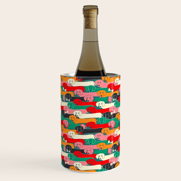 dachshund pattern- happy dogs Wine Chiller Gallery Image 1
