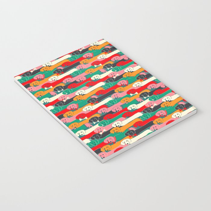 dachshund pattern- happy dogs Notebook Gallery Image 3