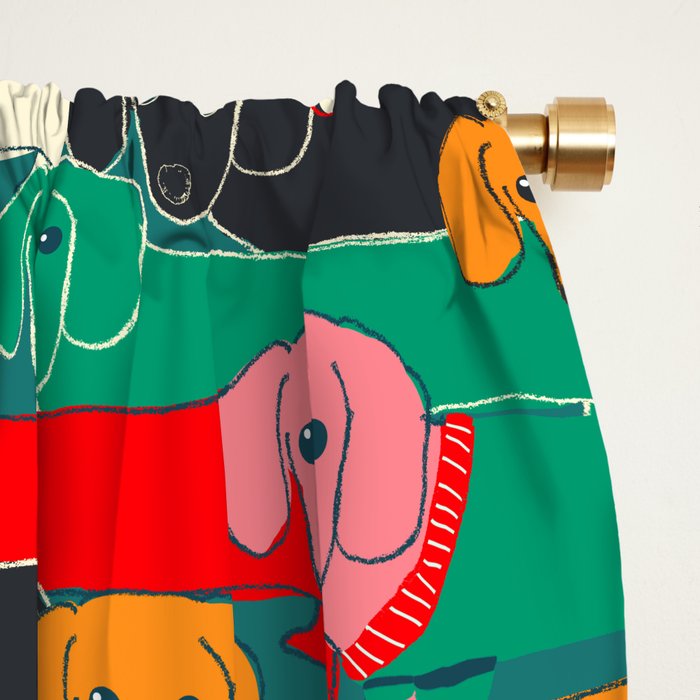 dachshund pattern- happy dogs Window Curtain Gallery Image 2