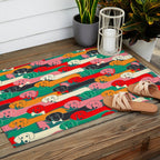 dachshund pattern- happy dogs Outdoor Rug Gallery Image 2