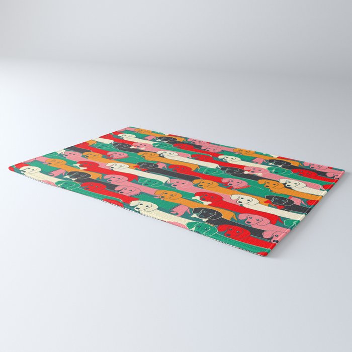 dachshund pattern- happy dogs Rug Gallery Image 3