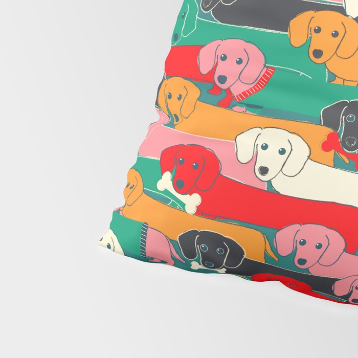 dachshund pattern- happy dogs Pillow Sham Gallery Image 4