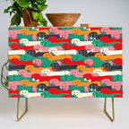 dachshund pattern- happy dogs Credenza Gallery Image 1