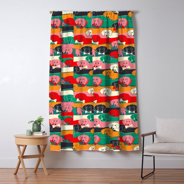 dachshund pattern- happy dogs Window Curtain Gallery Image 1