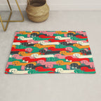 dachshund pattern- happy dogs Rug Gallery Image 1