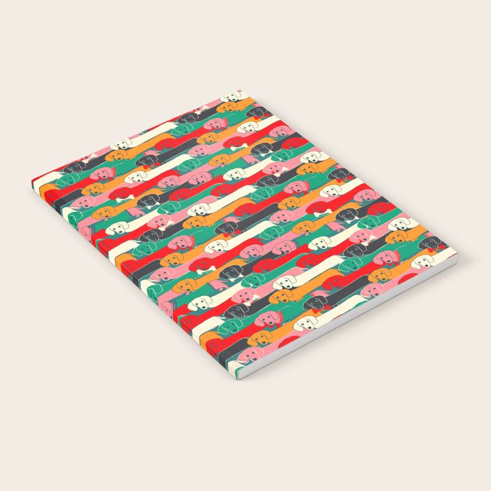 dachshund pattern- happy dogs Notebook Gallery Image 1