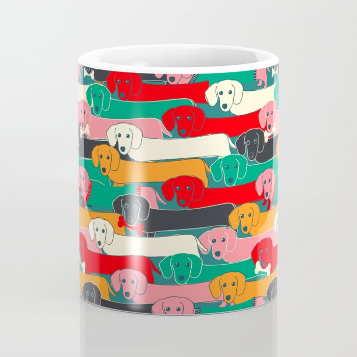 dachshund pattern- happy dogs Coffee Mug Gallery Image 4