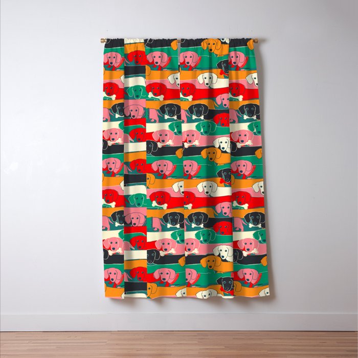 dachshund pattern- happy dogs Window Curtain Gallery Image 3