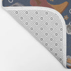 Embroidered cowgirls | Blue Bath Mat Gallery Image 2