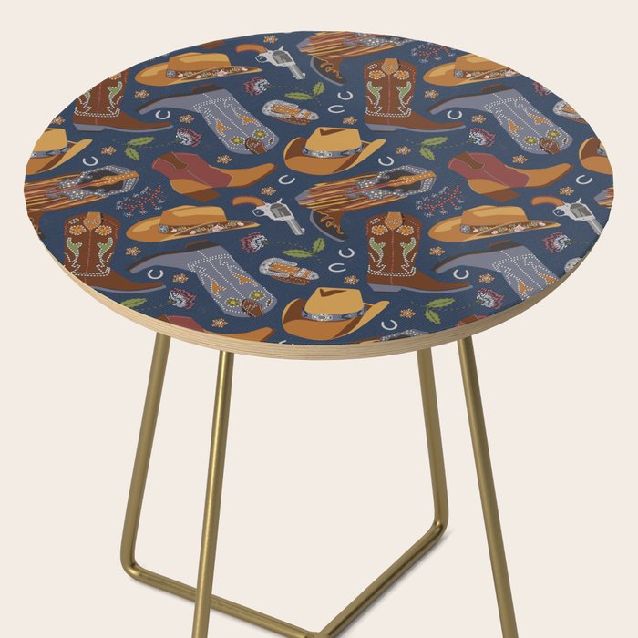Embroidered cowgirls | Blue Side Table Gallery Image 2