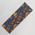 Embroidered cowgirls | Blue Yoga Mat Gallery Image 1