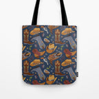 Embroidered cowgirls | Blue Tote Bag Gallery Image 1