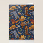 Embroidered cowgirls | Blue Stationery Card Gallery Image 2