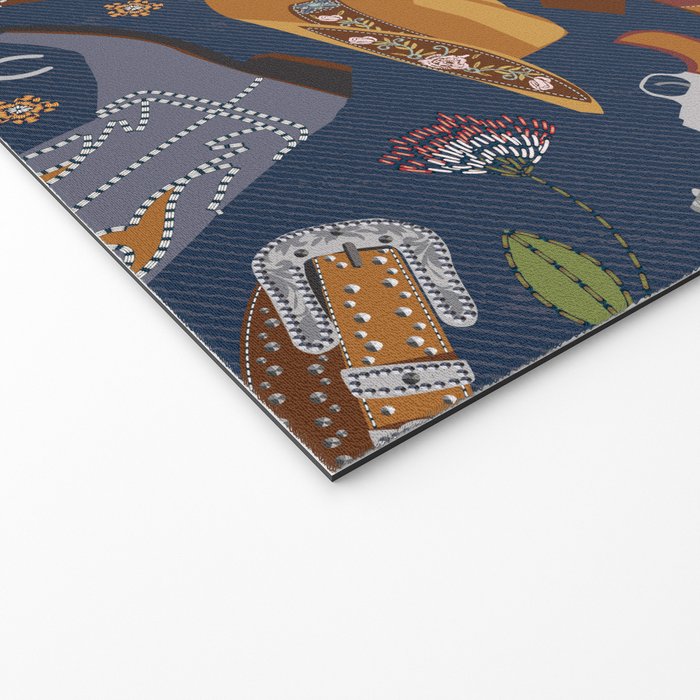 Embroidered cowgirls | Blue Welcome Mat Gallery Image 2