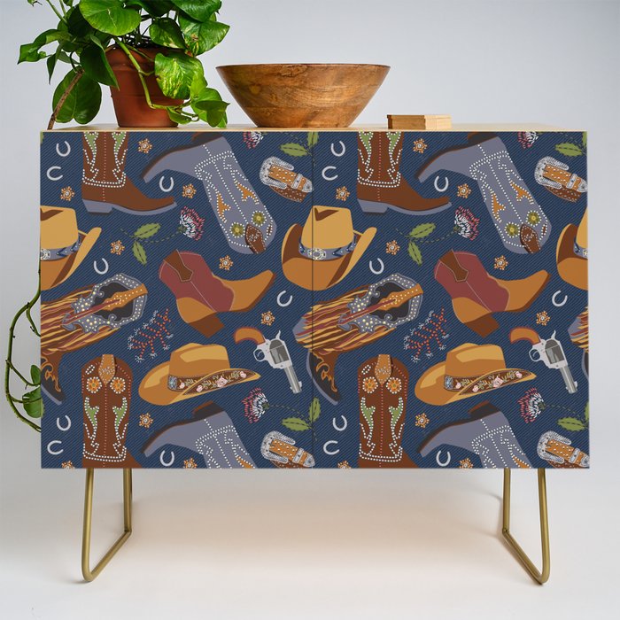 Embroidered cowgirls | Blue Credenza Gallery Image 1