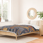 Embroidered cowgirls | Blue Duvet Cover Gallery Image 2