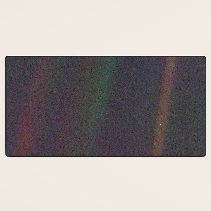 Earth as a Pale Blue Dot photographed by Voyager 1 Desk Mat Gallery Image 3