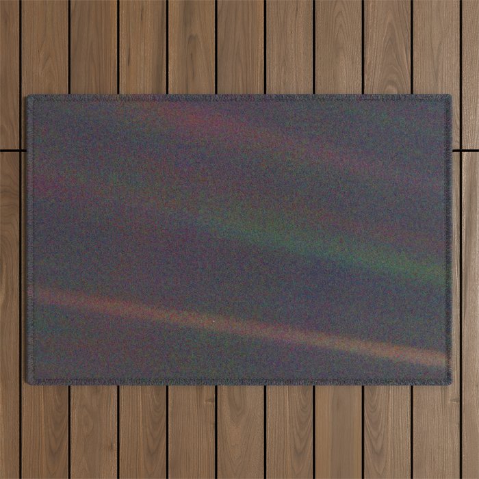 Earth as a Pale Blue Dot photographed by Voyager 1 Outdoor Rug Gallery Image 1