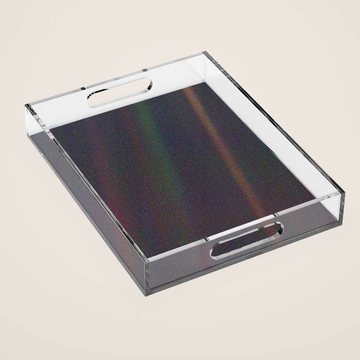 Earth as a Pale Blue Dot photographed by Voyager 1 Acrylic Tray Gallery Image 1