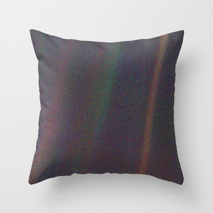 Earth as a Pale Blue Dot photographed by Voyager 1 Throw Pillow Gallery Image 1