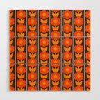 Jonnty Flowers Retro Floral Stripe Pattern in 70s Brown and Orange Wood Wall Art Gallery Image 1