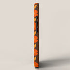 Jonnty Flowers Retro Floral Stripe Pattern in 70s Brown and Orange iPhone Case Gallery Image 2