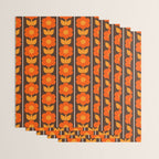 Jonnty Flowers Retro Floral Stripe Pattern in 70s Brown and Orange Wrapping Paper Gallery Image 3
