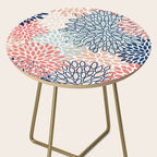 Festive, Floral Prints, Coral, Navy, Aqua Side Table Gallery Image 2