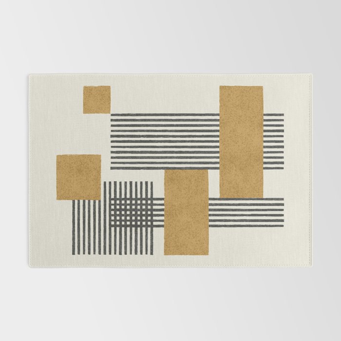 Stripes and Square Composition - Abstract Rug Gallery Image 2