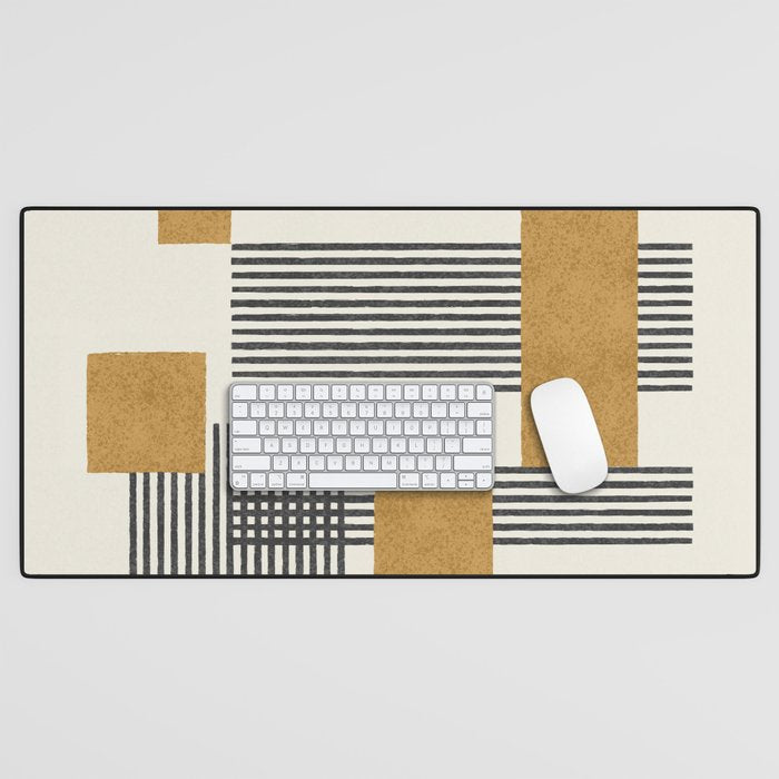 Stripes and Square Composition - Abstract Desk Mat Gallery Image 1