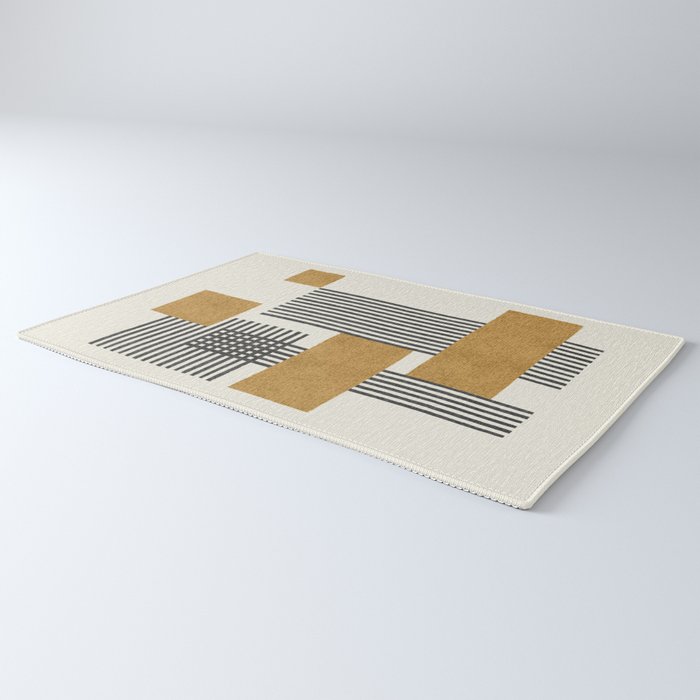 Stripes and Square Composition - Abstract Rug Gallery Image 3