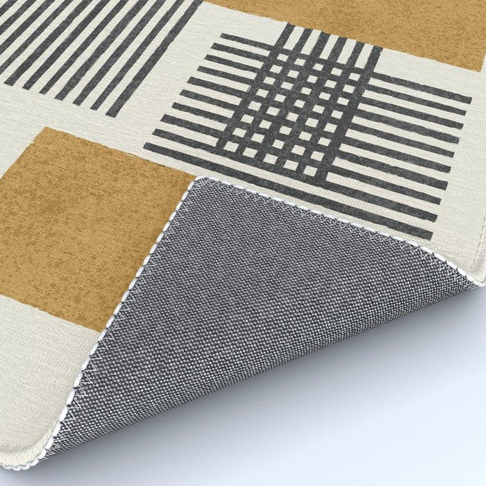 Stripes and Square Composition - Abstract Rug Gallery Image 4