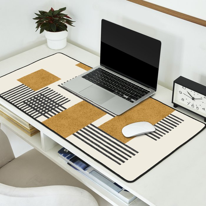 Stripes and Square Composition - Abstract Desk Mat Gallery Image 2