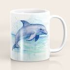 Dolphin Watercolor Sea Creature Animal Coffee Mug Gallery Image 1