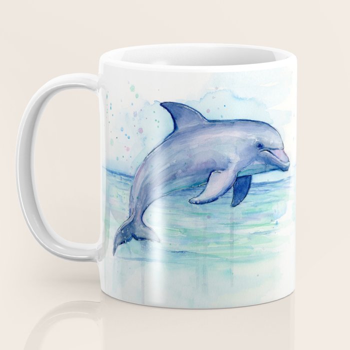 Dolphin Watercolor Sea Creature Animal Coffee Mug Gallery Image 3