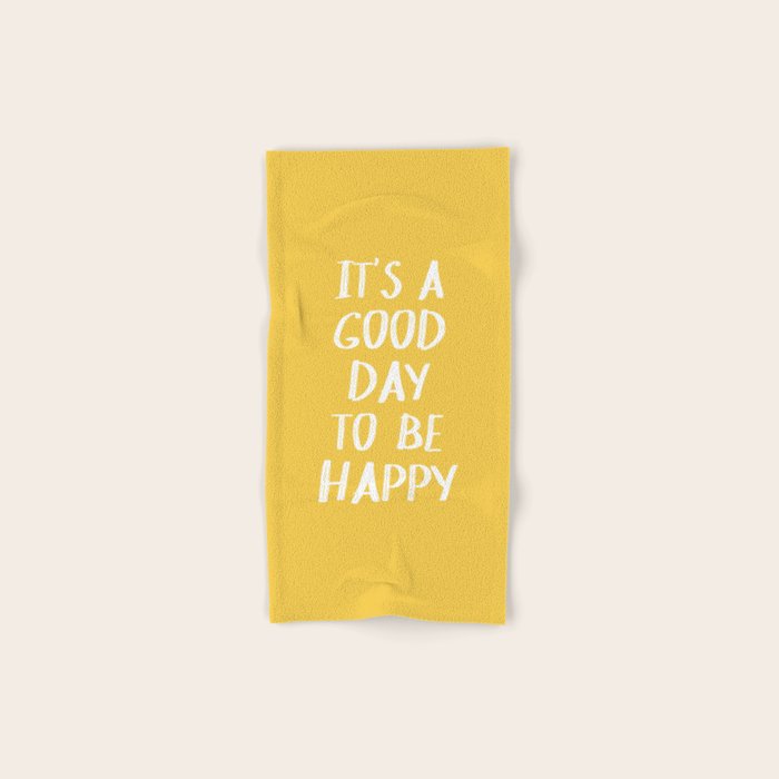 It's a Good Day to Be Happy - Yellow Bath Towel Gallery Image 1