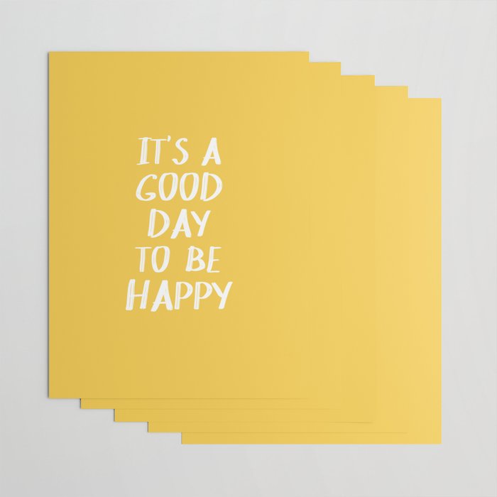 It's a Good Day to Be Happy - Yellow Wrapping Paper Gallery Image 3