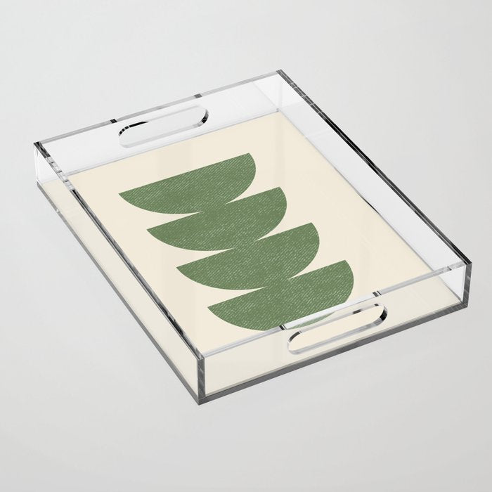 Half Circle 3 - Green Acrylic Tray Gallery Image 1