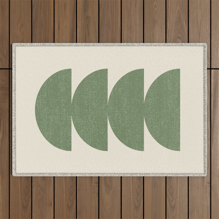 Half Circle 3 - Green Outdoor Rug Gallery Image 1