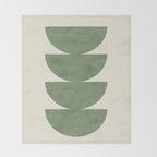 Half Circle 3 - Green Throw Blanket Gallery Image 2